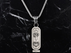 Cartouch Scarab Ankh Pendant Pharaonic Inscriptions Modelo de Impressão 3D