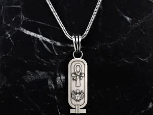 Cartouch Scarab Ankh Pendant Pharaonic Inscriptions 3D Print Model