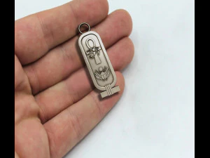 Cartouch Scarab Ankh Pendant Pharaonic Inscriptions 3D Print Model
