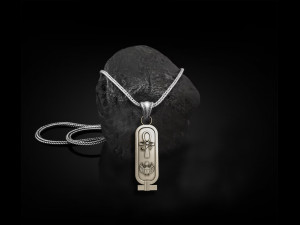 Cartouch Scarab Ankh Pendant Pharaonic Inscriptions Modelo de Impressão 3D
