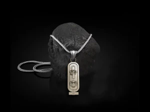 Cartouch Scarab Ankh Pendant Pharaonic Inscriptions 3D Print Model
