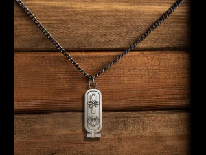 Cartouch Scarab Ankh Pendant Pharaonic Inscriptions 3D Print Model