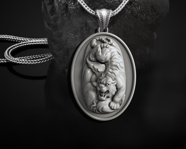TIGER PENDANT Modèles 3D en vedette .c4d .max .obj .3ds .fbx .stl .blend 