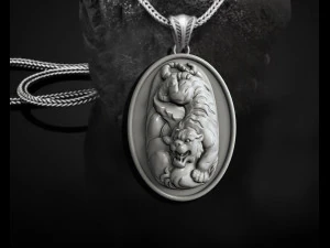 TIGER PENDANT 3D Print Model
