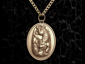 TIGER PENDANT 3D Print Model
