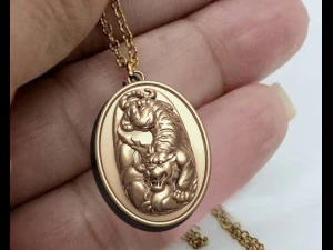 TIGER PENDANT 3D Print Model