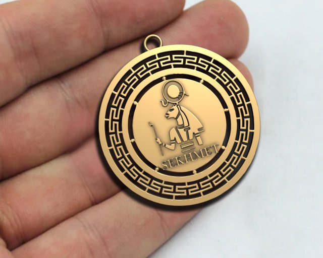 SEKHMET KING Ancient Pendant 3D Принт Модель .c4d .max .obj .3ds .fbx .stl .blend 