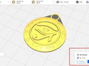 Ancient Egypt Pharaonic Eye Horus pendant 3D Print Model