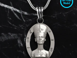 Ciondolo Regina Nefertiti Collane antiche dell'Egitto faraonico Modello di stampa 3D