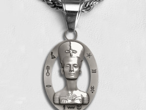 Nefertiti Queen Pendant Ancient Necklaces Pharaonic Egypt 3D प्रिंट मॉडल