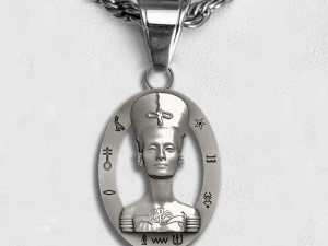 Nefertiti Queen Pendant Ancient Necklaces Pharaonic Egypt 3D Print Model