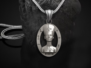 Nefertiti Queen Pendant Ancient Necklaces Pharaonic Egypt 3D प्रिंट मॉडल