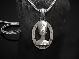 Nefertiti Queen Pendant Ancient Necklaces Pharaonic Egypt 3D Print Model