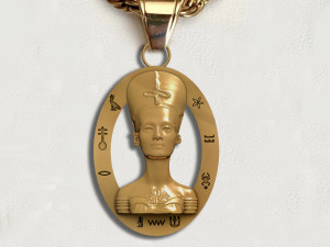 Nefertiti Queen Pendant Ancient Necklaces Pharaonic Egypt 3D प्रिंट मॉडल
