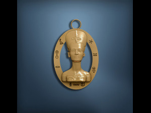 Nefertiti Queen Pendant Ancient Necklaces Pharaonic Egypt 3D प्रिंट मॉडल