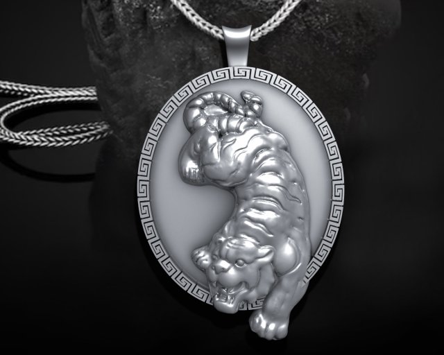 Tiger Pendant M3 Modello di stampa 3D .c4d .max .obj .3ds .fbx .stl .blend 