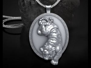 Tiger Pendant M3 3D Print Model
