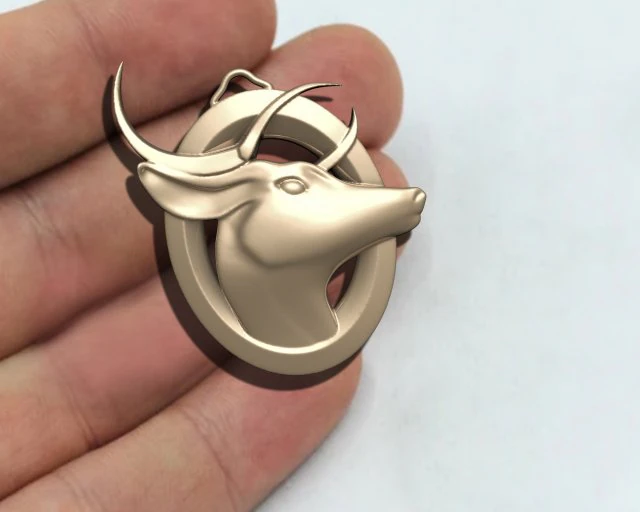 Dear Pendant 3D Print Model .c4d .max .obj .3ds .fbx .stl .blend 