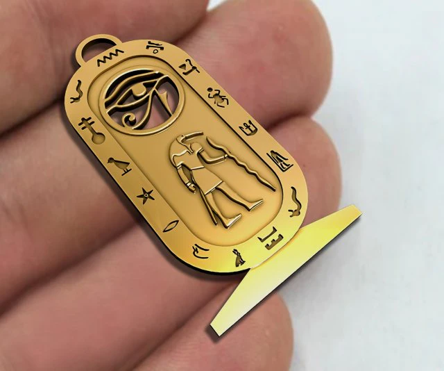 CARTOUCH EYE HORUS PENDANT 3D Print Model .c4d .max .obj .3ds .fbx .stl .blend 