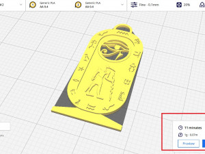CARTOUCH EYE HORUS PENDANT 3D Принт Модель