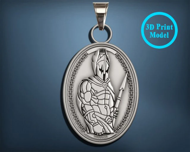 WARRIOR MAN ANCIENT PENDANT 3D Print Model .c4d .max .obj .3ds .fbx .stl .blend 