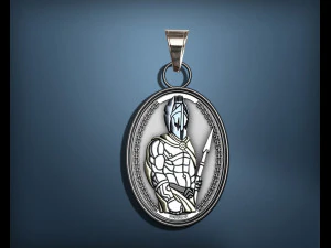 WARRIOR MAN ANCIENT PENDANT 3D Print Model