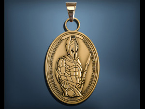 WARRIOR MAN ANCIENT PENDANT Modelo de Impressão 3D