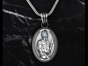 WARRIOR MAN ANCIENT PENDANT 3D Print Model
