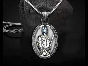 WARRIOR MAN ANCIENT PENDANT Modelo de Impressão 3D