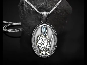 WARRIOR MAN ANCIENT PENDANT 3D Print Model