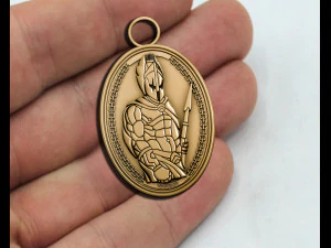 WARRIOR MAN ANCIENT PENDANT 3D Print Model