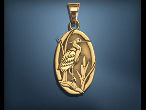 EGRET BIRD PENDANT Modello di stampa 3D