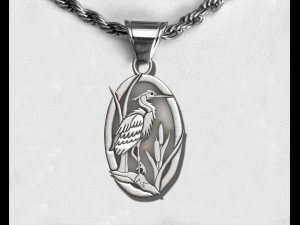 EGRET BIRD PENDANT Modello di stampa 3D