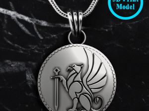 Griffin Hawk Lion Ancient Pendant 3D प्रिंट मॉडल