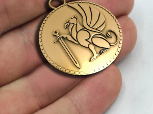 Griffin Hawk Lion Ancient Pendant 3Dプリントモデル