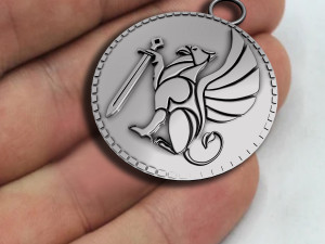 Griffin Hawk Lion Ancient Pendant 3Dプリントモデル