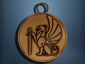 Griffin Hawk Lion Ancient Pendant 3Dプリントモデル