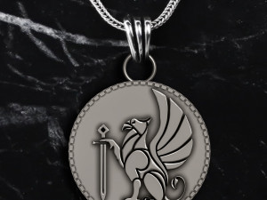 Griffin Hawk Lion Ancient Pendant 3Dプリントモデル