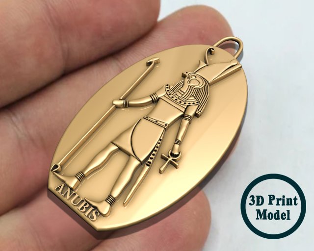 Anubis king Pendant Egypt Pharaonic Art 3D Print Model .c4d .max .obj .3ds .fbx .stl .blend 