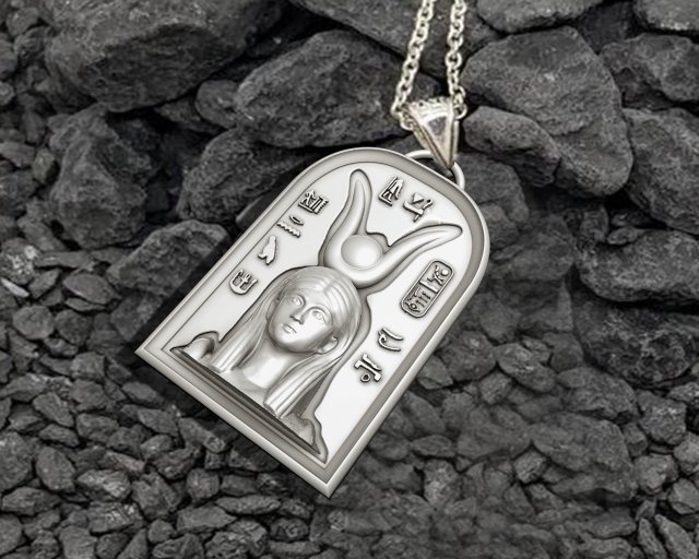 ISIS EGYPTIAN QUEEN ANCIENT PENDANT 3D प्रिंट मॉडल .c4d .max .obj .3ds .fbx .stl .blend 