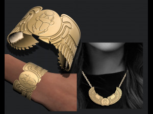 SCARAB NECKLACE- SCARAB BRACELET ANCIENT PHARAONIC INSCRIPTIONS EGYPT Model do druku 3D