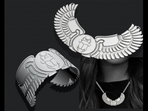 SCARAB NECKLACE- SCARAB BRACELET ANCIENT PHARAONIC INSCRIPTIONS EGYPT Model do druku 3D