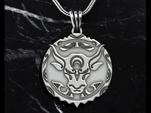 Buffalo Pendant 3D Print Model