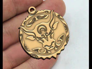 Buffalo Pendant 3D Print Model