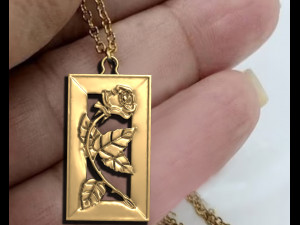 ROSE BRANCH FRAME PENDANT 3D Print Model