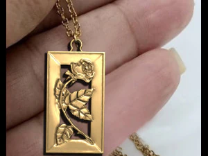 PENDENTE CON CORNICE RAMO DI ROSA Modello di stampa 3D