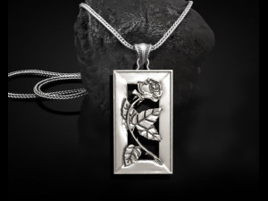 ROSE BRANCH FRAME PENDANT 3D Print Model