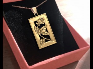 ROSE BRANCH FRAME PENDANT 3D Print Model