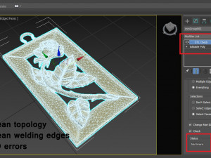 ROSE BRANCH FRAME PENDANT 3D Print Model