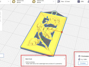 ROSE BRANCH FRAME PENDANT 3D Print Model
